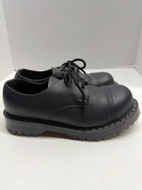 Vegetarian Shoes Airseal 3 Eyelet Ankle Lace Up Shoes Steel Toe Black Size US 6
